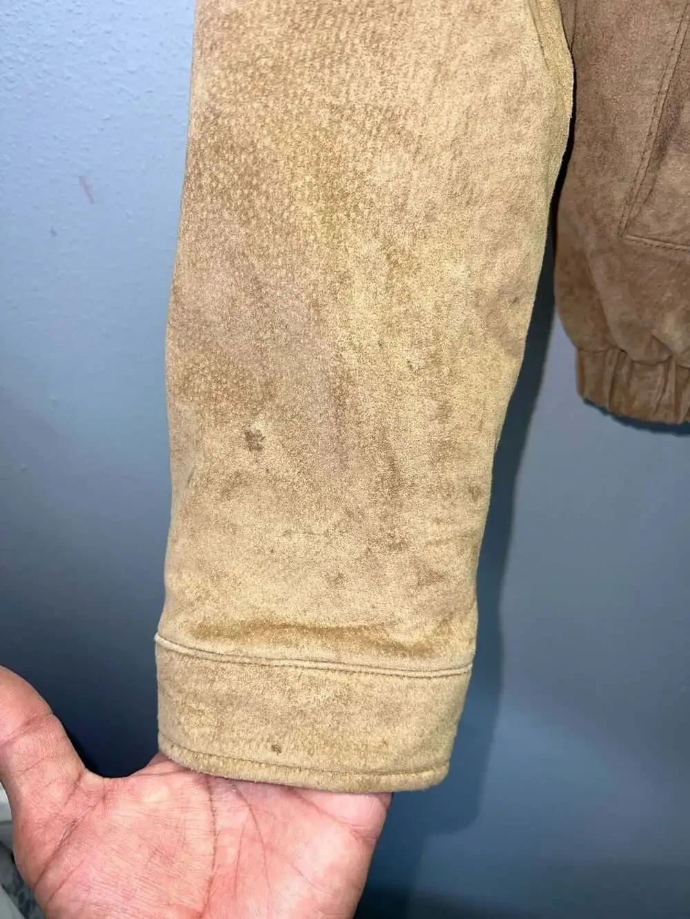 Vtg Roundtree & Yorke Suede Leather Jacket Mens M Camel Harrington Bomber 0310